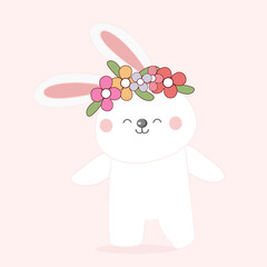 easter bunny with flower.