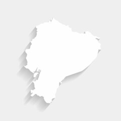 White Ecuador map on gray background, vector