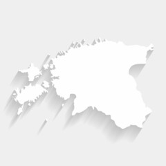 White Estonia map on gray background, vector, illustration