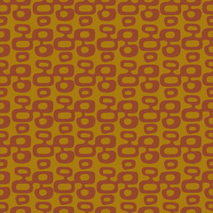 Orange brown and rust tan Mid-Century Modern "Tiki" pattern, repeatable and seamless.
