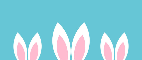 Bunny ears cute funny Easter background.
