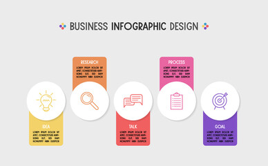 Infographic with business icons. Flowchart concept. Vector