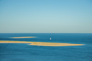 Banc d'Arguin and Altlantic Ocean seen from the top of the Dune of Pilat