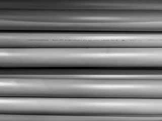 gray pvc sewer pipes in stock