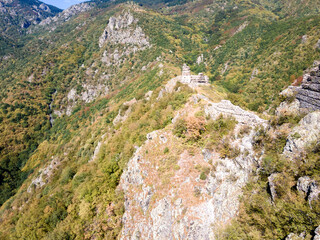 Aerial view of ruins of Anevsko kale Fortress, Bulgaria