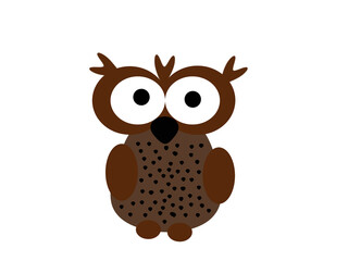 brown owl illustration big eyes animal nature 