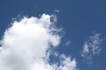 A blue sky with white clouds, as a background.