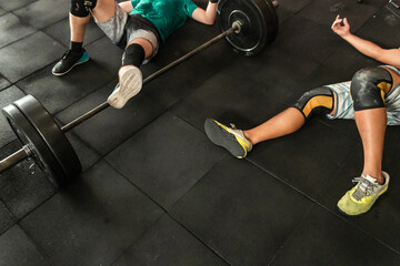 athlete training in the gym crossfit weights and body weight