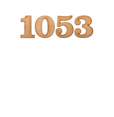 Number 1053 - Piece of wood isolated on white background