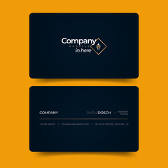 Obraz premium gradient dark blue and gold business card template