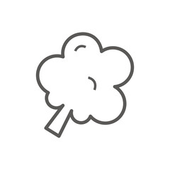 Vector linear icon with broccoli