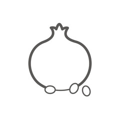 Vector linear icon with pomegranate