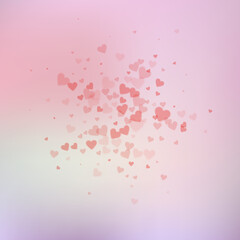 Red heart love confettis. Valentine's day explosio