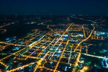 Beautiful Bjelovar by night from above
