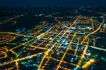 Beautiful Bjelovar by night from above