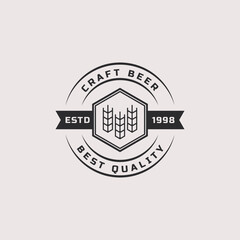 Vintage Retro Badge Craft Beer Brewery Labels and Design Logo Element