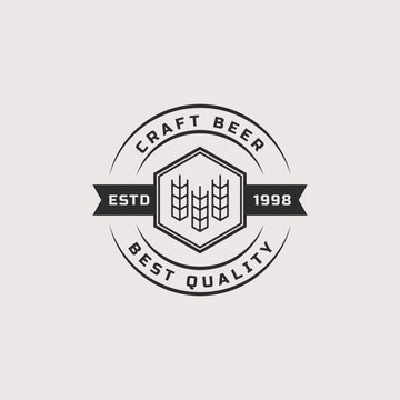 Vintage Retro Badge Craft Beer Brewery Labels and Design Logo Element