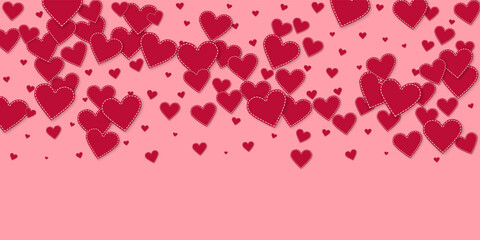 Red heart love confettis. Valentine's day gradient