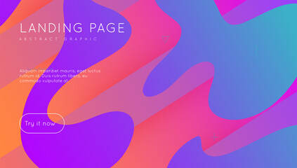 Abstract Layout. Plastic Frame. 3d Modern Shape. Business Magazine. Blue Trendy Flyer. Neon Screen. Cool Landing Page. Geometric Banner. Magenta Abstract Layout