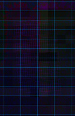 Abstract glitch art grid background image.