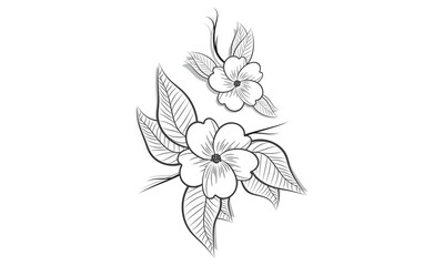 Minimal botanical floral elements vector illustration.