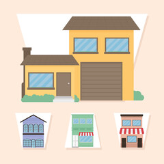 houses and city stores