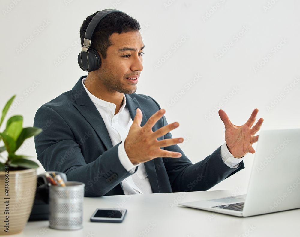 Poster every right, i didnt structure this life overnight. shot of a businessman on a video call in a moder