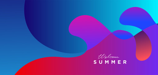 Vector Colorful liquid and fluid background for summer collection