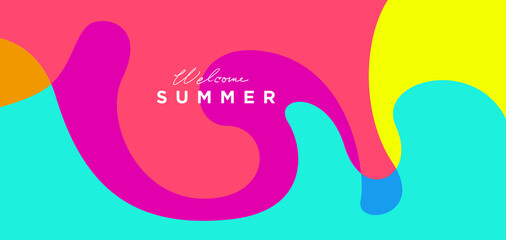 Vector Colorful liquid and fluid background for summer collection