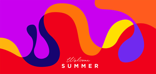 Fototapeta na wymiar Vector Colorful liquid and fluid background for summer collection