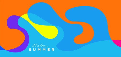 Vector Colorful liquid and fluid background for summer collection