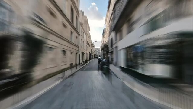 Bordeaux, France, Hyperlapse - First person hyperlapse of the pedestrian streets of old Bordeaux during the day
