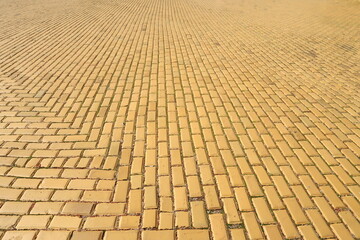 Famous yellow brick road, cobblestones of Sofia