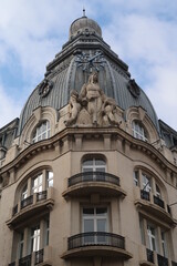 Fototapeta na wymiar Close-up on a elaborate building in downtown Sofia