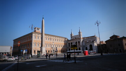 Fototapeta na wymiar Piazza San Giovanni in Laterano Lateran Square with Egyptian obelisk
