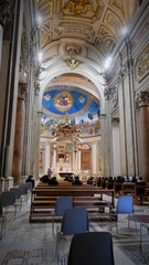 The beautiful interior of Baroque Roman Catholic parish church
