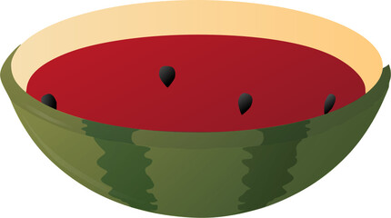 Watermelon Fruit Bowl Vector Illustration
