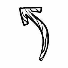 basic hand drawn curve arrow vector outline icon illustration template for graphic landscape architecture and coloring book