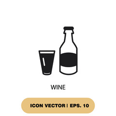 wine icons  symbol vector elements for infographic web