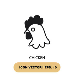chicken icons  symbol vector elements for infographic web