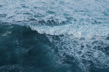Ocean waves with foam