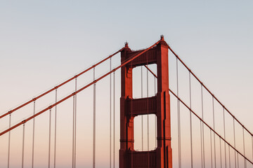 Close-up of part of Golden Gate bridge,