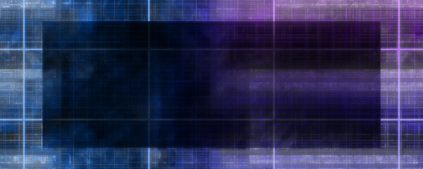 Abstract glitch art grid border background image.