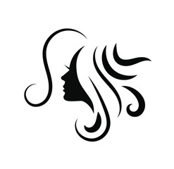 Hair and beauty salon spa logo black vector icon