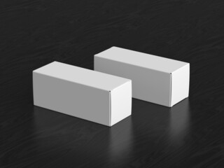 Blank White Paper Box on a Wooden Table N11