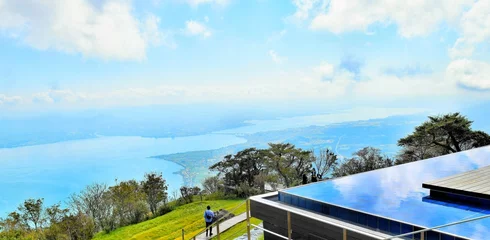 Keuken spatwand met foto びわ湖テラスから眺める琵琶湖の風景、びわ湖バレイ、滋賀県  © yuri-ab