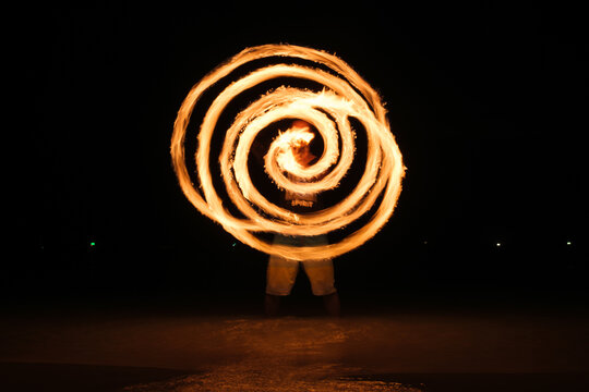 Fire poi show