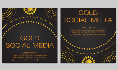 black gold social media post template