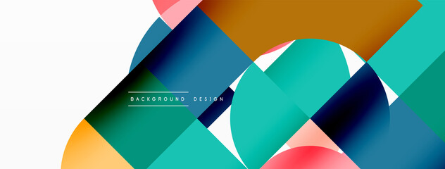 Beautiful abstract background. Circles, triangle shapes, and squares. Minimal geometric template for wallpaper, banner, background or landing