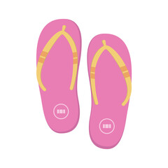 Vector illustration of pink Flip-flops isolated on background.